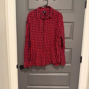H&M Red and Black Plaid Shirt Size XXL